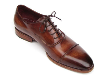 Paul Parkman Men's Hand-Painted Leather Captoe Oxfords in Brown