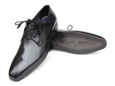 Paul Parkman Men's Ghillie Lacing Hand-Painted Leather Dress Shoes in Black