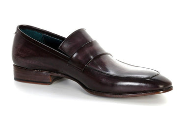 Paul Parkman Men's Hand-Painted Leather Loafers in Black & Gray