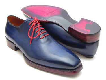 Paul Parkman Men's Goodyear Welted Wholecut Oxfords in Navy Blue