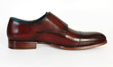 Paul Parkman Men's Leather Double Monkstraps in Dark Brown