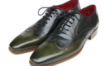Paul Parkman Men's Floater Leather Wingtip Oxfords in Green