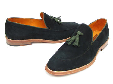 Paul Parkman Men's Suede Tassel Loafers in Green