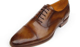 Paul Parkman Men's Hand-Painted Leather Oxfords in Brown