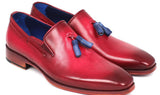 Paul Parkman Men's Leather Tassel Loafers in Burgundy