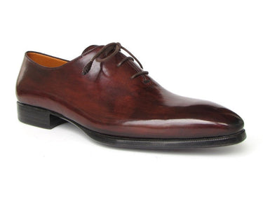 Paul Parkman Men's Hand-Painted Plain Toe Oxfords in Brown & Bordeaux