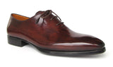 Paul Parkman Men's Hand-Painted Plain Toe Oxfords in Brown & Bordeaux