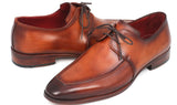 Paul Parkman Men's Hand-Painted Leather Apron Derby Shoes in Brown