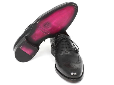 Paul Parkman Men's Goodyear Welted Wingtip Oxfords in Black
