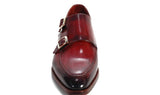Paul Parkman Men's Leather Double Monkstraps in Black & Bordeaux
