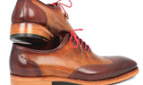 Paul Parkman Men's Goodyear Welted Wingtip Oxfords in Brown & Camel