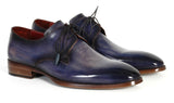 Paul Parkman Men's Hand-Painted Leather Derby Shoes in Blue & Navy