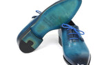 Paul Parkman Men's Medallion Toe Oxfords in Blue & Navy