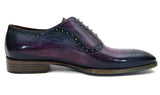 Paul Parkman Men's Medallion Toe Oxfords in Purple & Navy
