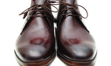 Paul Parkman Men's Leather Chukka Boots in Brown & Bordeaux