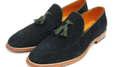 Paul Parkman Men's Suede Tassel Loafers in Green