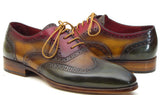 Paul Parkman Men's Wingtip Oxfords in Green, Camel & Bordeaux