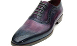 Paul Parkman Men's Medallion Toe Oxfords in Purple & Navy