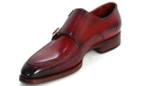 Paul Parkman Men's Leather Double Monkstraps in Black & Bordeaux