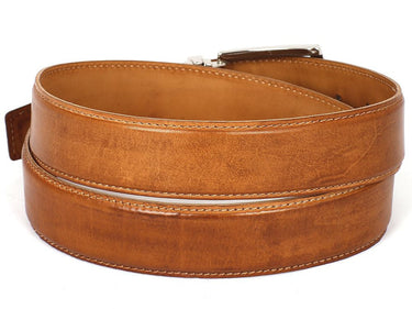 Paul Parkman Men's Hand-Painted Leather Belt in Tobacco