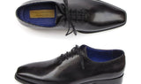 Paul Parkman Men's Wholecut Leather Oxfords in Black