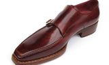 Paul Parkman Men's Double Goodyear Welted Monkstraps in Burgundy