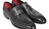 Paul Parkman Men's Leather Loafers in Gray & Black