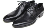 Paul Parkman Men's Ghillie Lacing Hand-Painted Leather Dress Shoes in Black