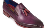 Paul Parkman Men's Leather Tassel Loafers in Purple