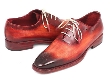 Paul Parkman Men's Hand-Painted Medallion Toe Oxfords in Reddish Camel