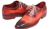 Paul Parkman Men's Hand-Painted Medallion Toe Oxfords in Reddish Camel