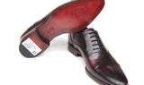 Paul Parkman Men's Hand-Painted Leather Oxfords in Black & Purple