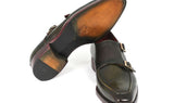 Paul Parkman Men's Goodyear Welted Double Monkstraps in Green
