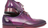 Paul Parkman Men's Hand-Painted Leather Wingtip Oxfords in Purple