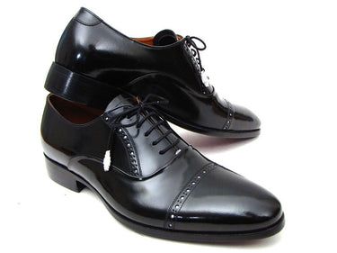 Paul Parkman Men's Hand-Painted Leather Captoe Oxfords in Black