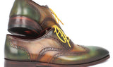 Paul Parkman Men's Hand-Painted Leather Wingtip Oxfords in Green