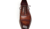 Paul Parkman Men's Hand-Painted Leather Captoe Oxfords in Brown