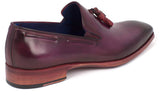 Paul Parkman Men's Leather Tassel Loafers in Purple