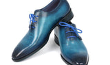 Paul Parkman Men's Medallion Toe Oxfords in Blue & Navy