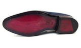 Paul Parkman Men's Leather Kiltie Tassel Loafers in Navy & Tobacco
