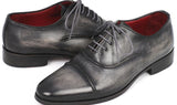 Paul Parkman Men's Hand-Painted Captoe Leather Oxfords in Gray & Black