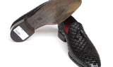 Paul Parkman Men's Leather Woven Tassel Loafers in Black