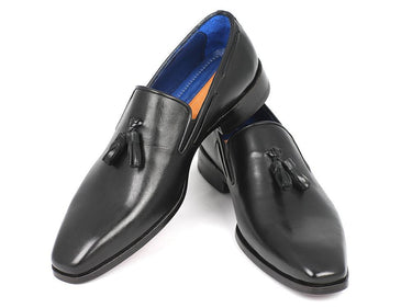 Paul Parkman Men's Leather Tassel Loafers in Black