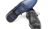 Paul Parkman Men's Hand-Painted Leather Wingtip Oxfords in Gray & Black