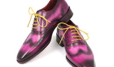 Paul Parkman Men's Hand-Painted Leather Wingtip Oxfords in Lilac