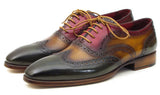 Paul Parkman Men's Wingtip Oxfords in Green, Camel & Bordeaux