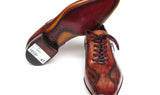 Paul Parkman Men's Hand-Painted, Handmade Lace-Up Casual Shoes in Brown