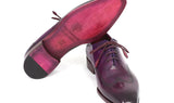 Paul Parkman Men's Hand-Painted Leather Wingtip Oxfords in Purple