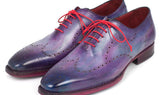 Paul Parkman Men's Goodyear Welted Wingtip Oxfords in Purple