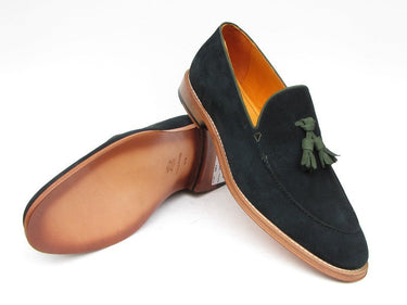 Paul Parkman Men's Suede Tassel Loafers in Green
